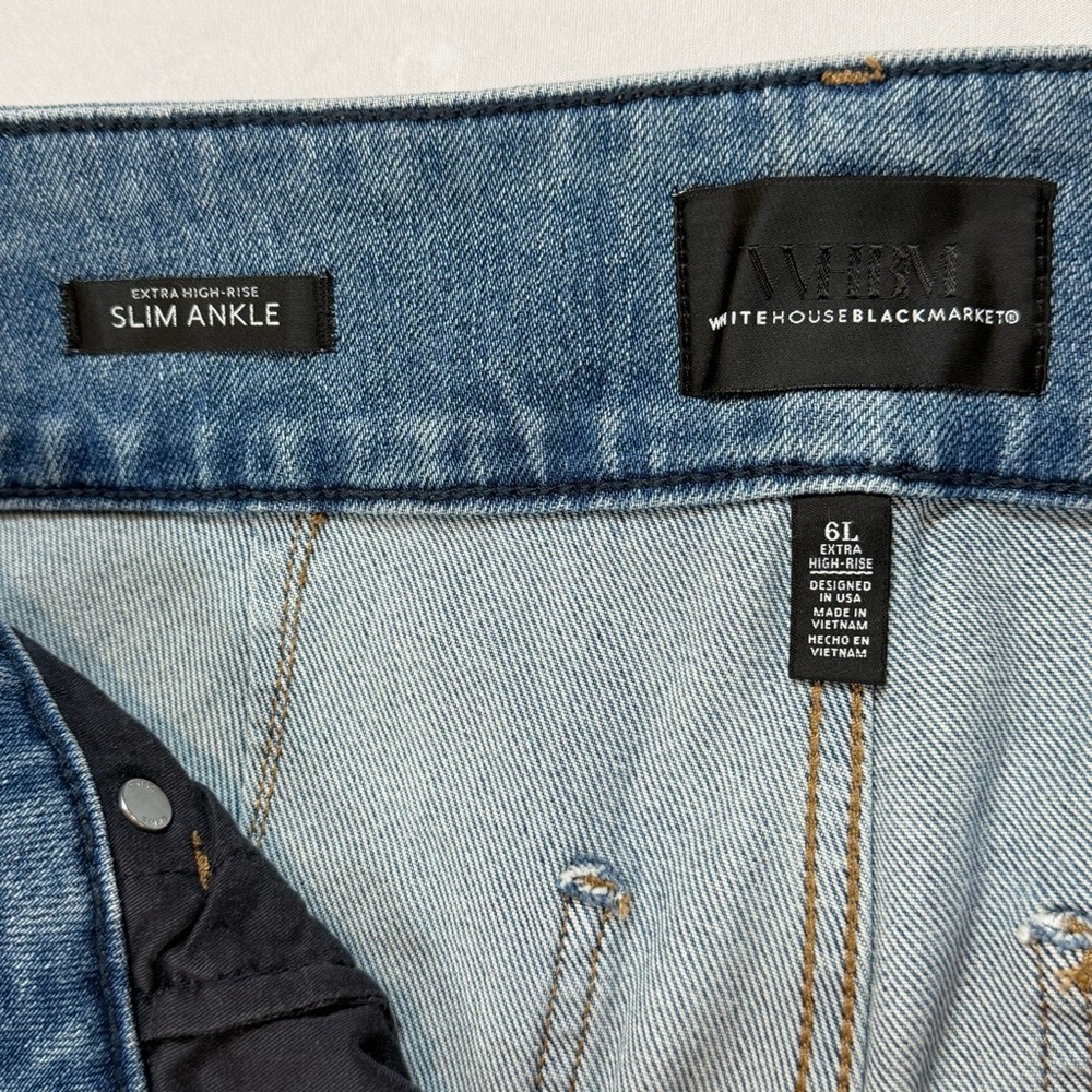 Extra High-Rise Double Waistband Slim Ankle Jeans | White House Black Market - Picture 3 of 14